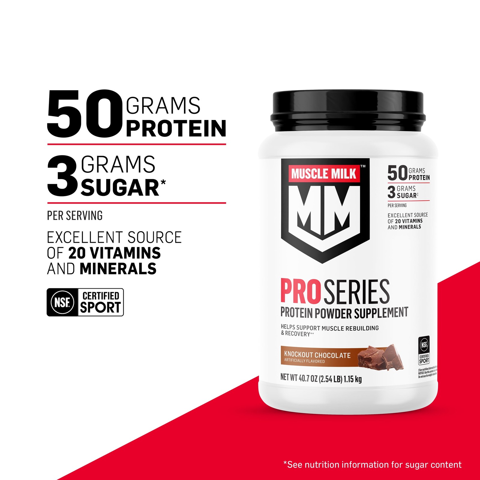 Pro Series Protein Powder, Intense Vanilla, 50G Protein, 2 Pound
