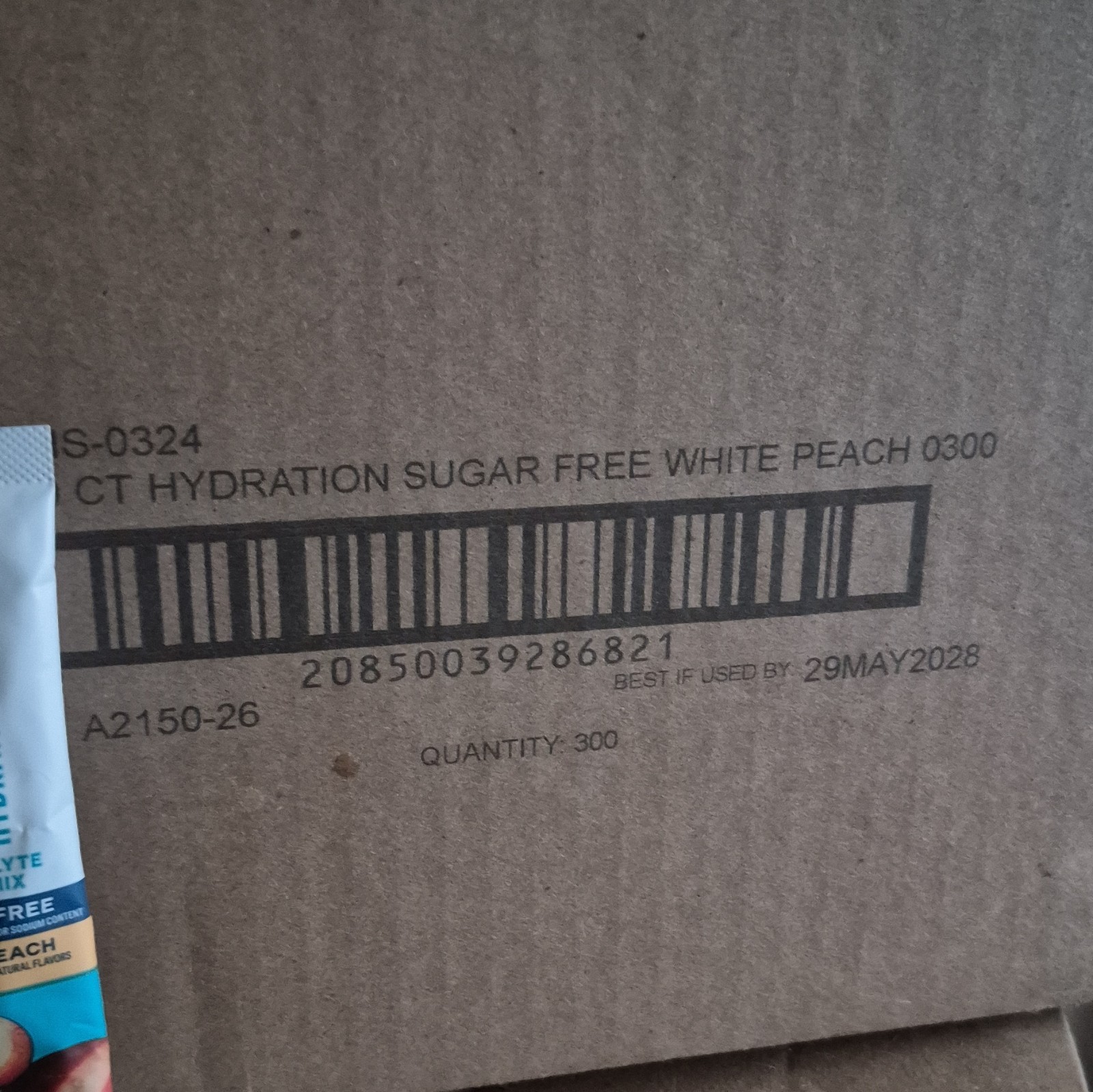 Liquid I.V. Hydration Sugar-Free Drink Mix Sticks White Peach Box 300