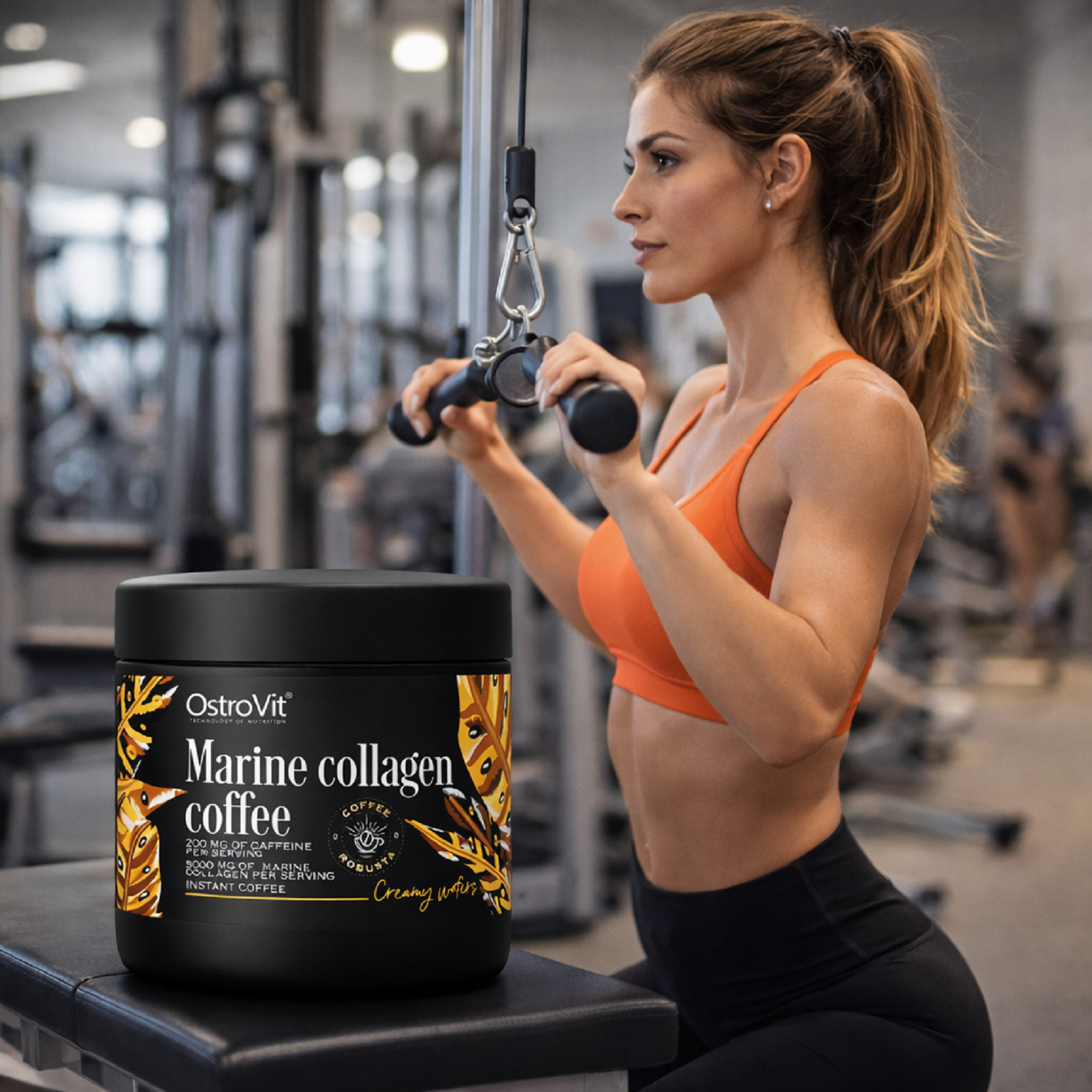 OSTROVIT MARINE COLLAGEN COFFEE- 150 g – caffeine – skin hair nails bones energy