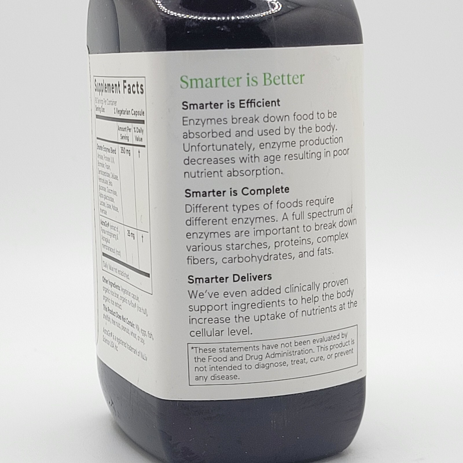 Smarter Nutrition ENZYMES – 90 Capsules – Assists Nutrient Absorption SEALED