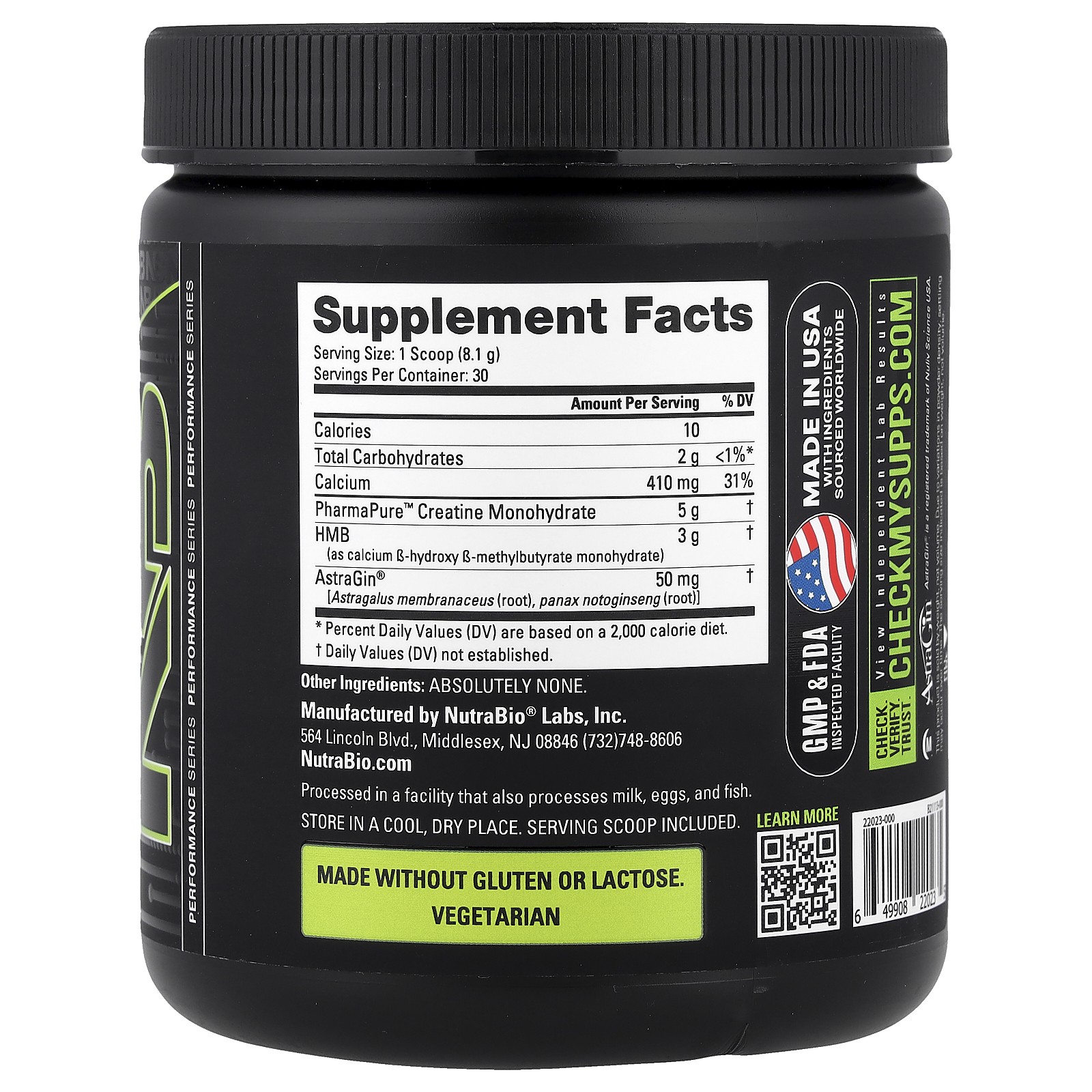 Creatine + HMB, Unflavored, 8.5 oz (243 g)