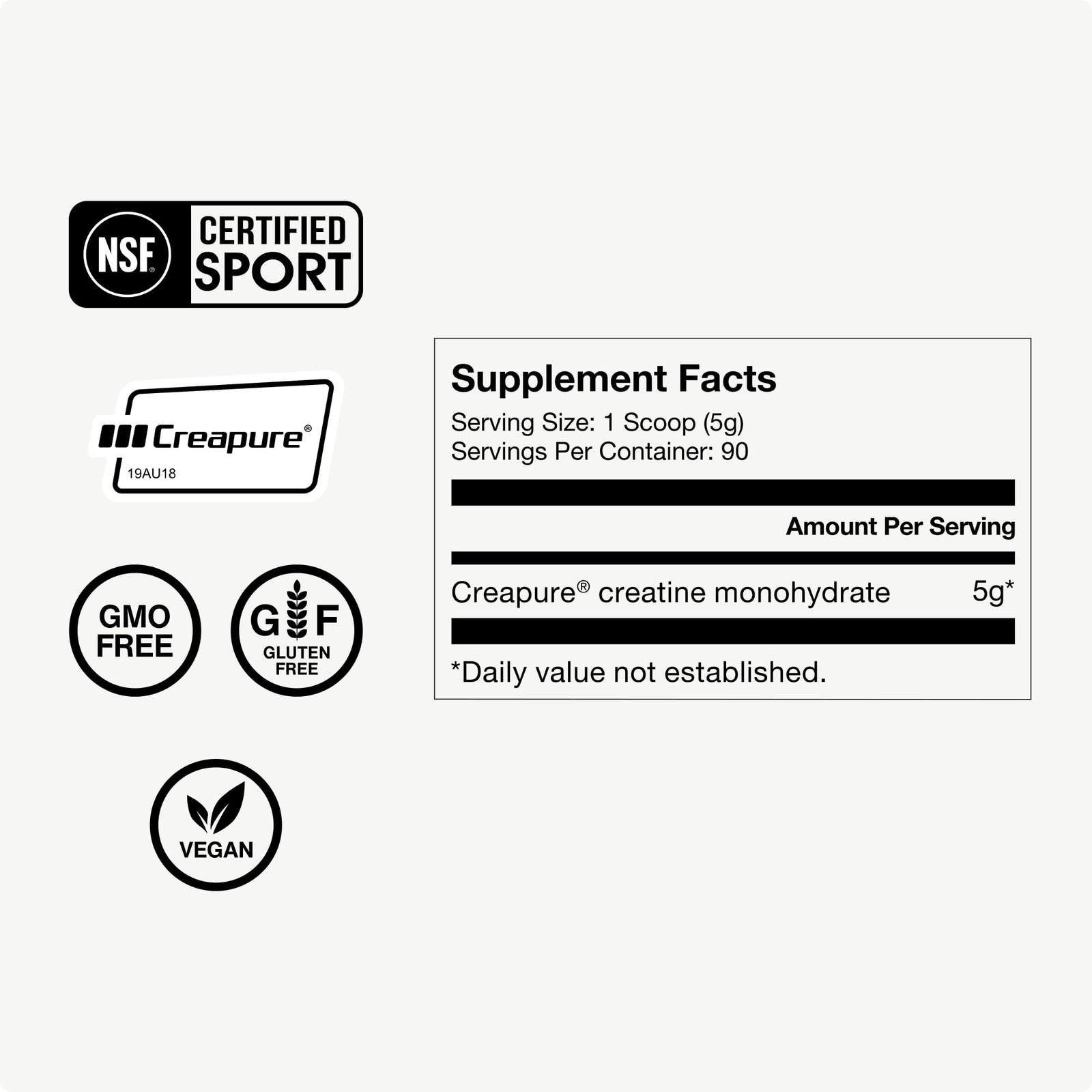 New Momentous Creapure Creatine Monohydrate Powder 5g – Strength&Recovery 90srv