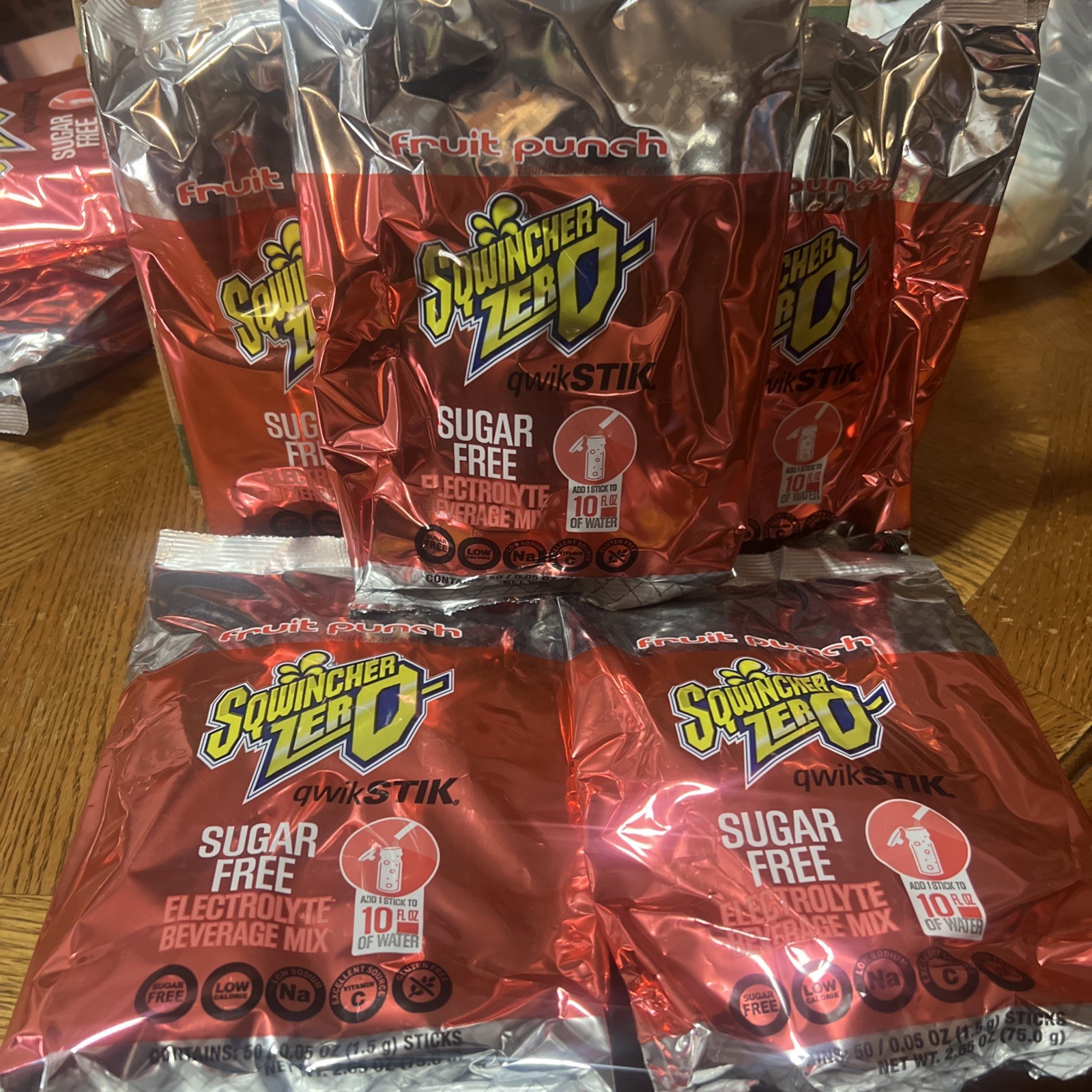 Lot Of 5 Sqwincher ZERO Qwik Stik – Fruit Punch Sugar Free 50 =250 Pack New