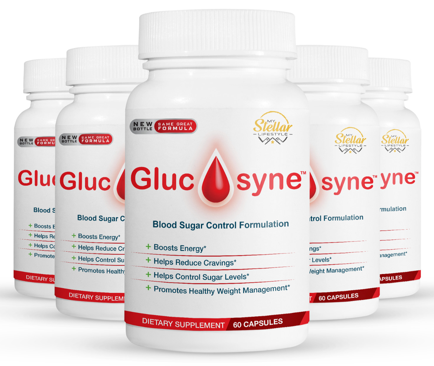 5 Pack Glucosyne, fórmula de control de azúcar en la sangre-60 Cápsulas x5