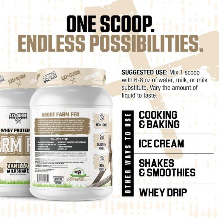 Axe & Sledge Farm Fed Vanilla Milkshake Whey Protein