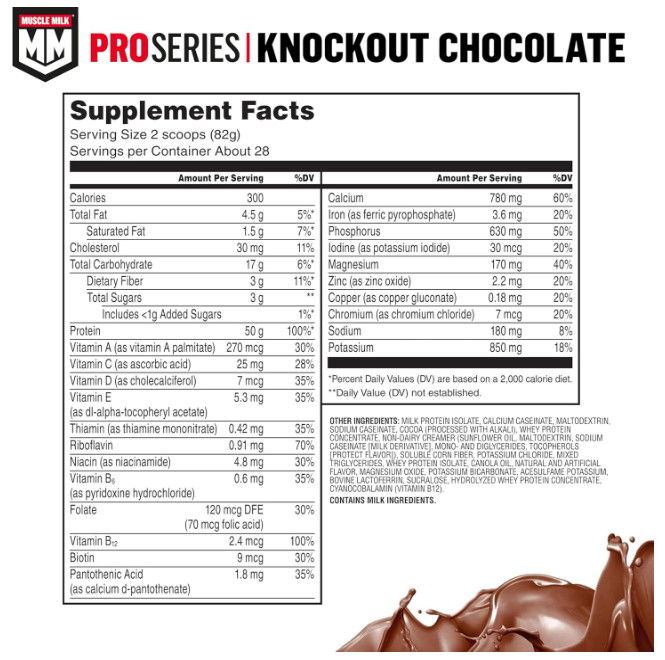 Muscle Milk Pro Series Chocolate 5LB 50g Protein NSF Recovery