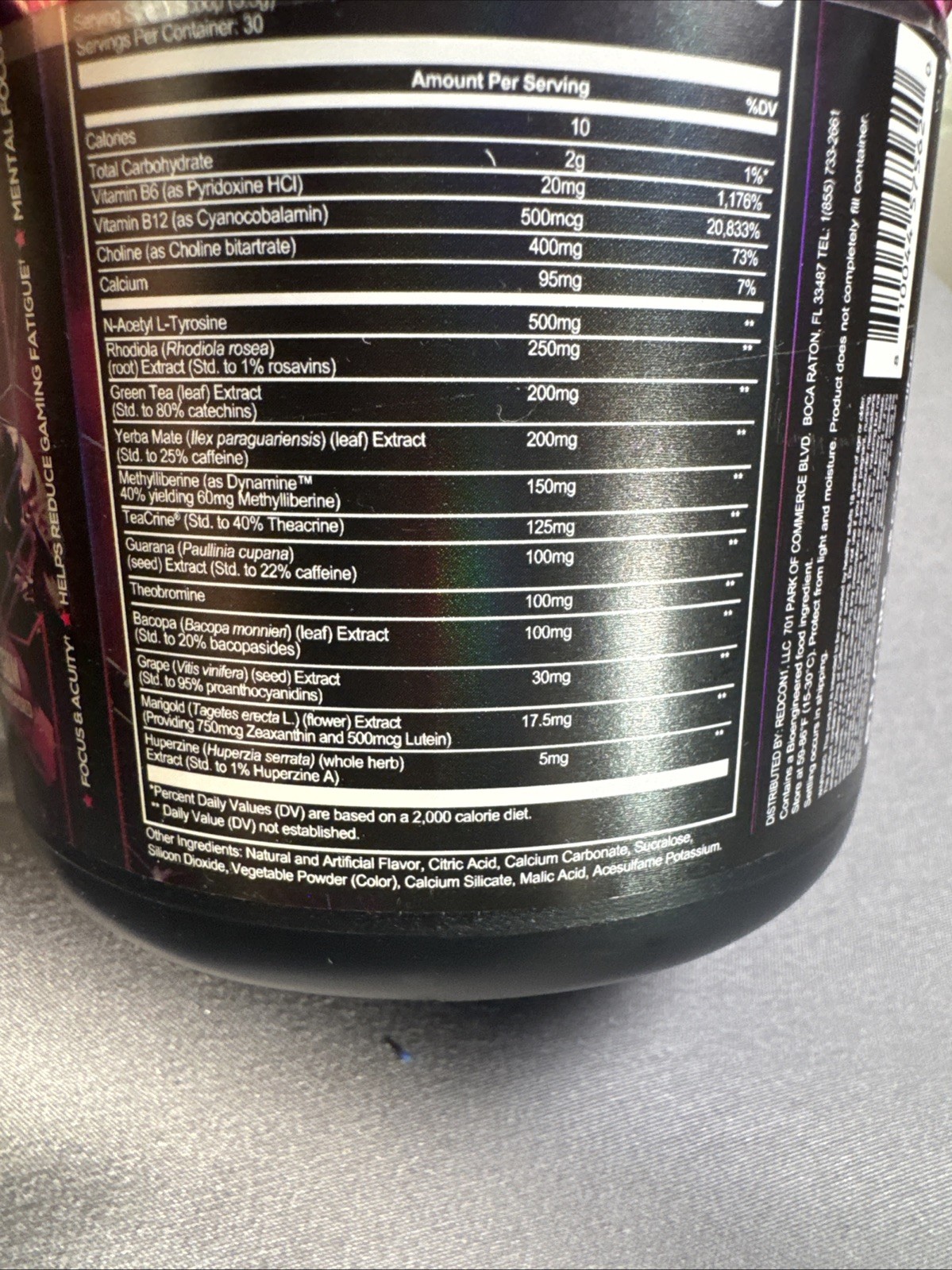 Lot 2 REDCON1 War Games Gaming Focus Nootropic Powder 30 Servings Pregame
