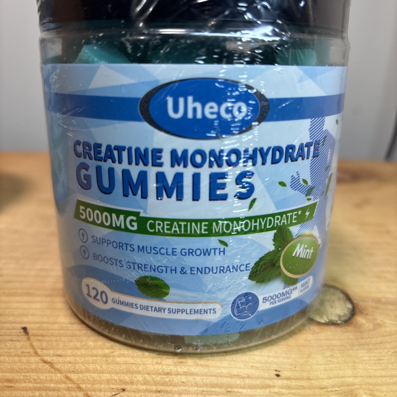 2 Jar of Creatine Monohydrate Gummies, 120 Gummies Pre Jar Mint Flavored