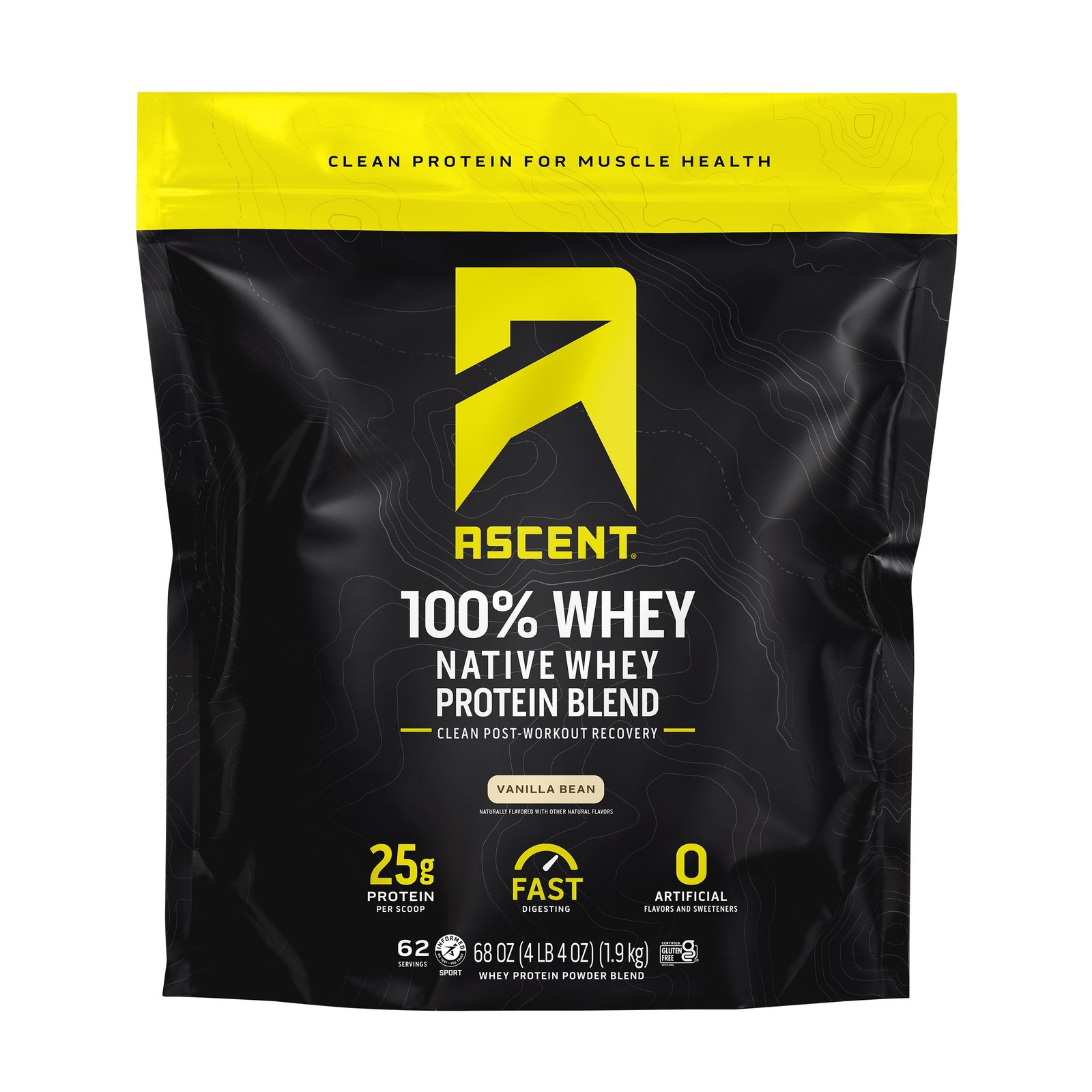 ASCENT WHEY PROTEIN VANILLA, 4.25 LBS