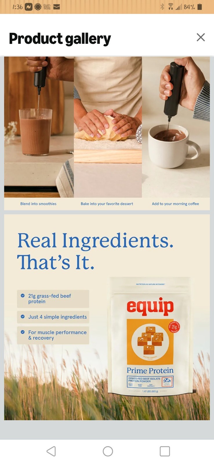 Equip Prime Protein, Salted Caramel, 21g Protein Per Scoop