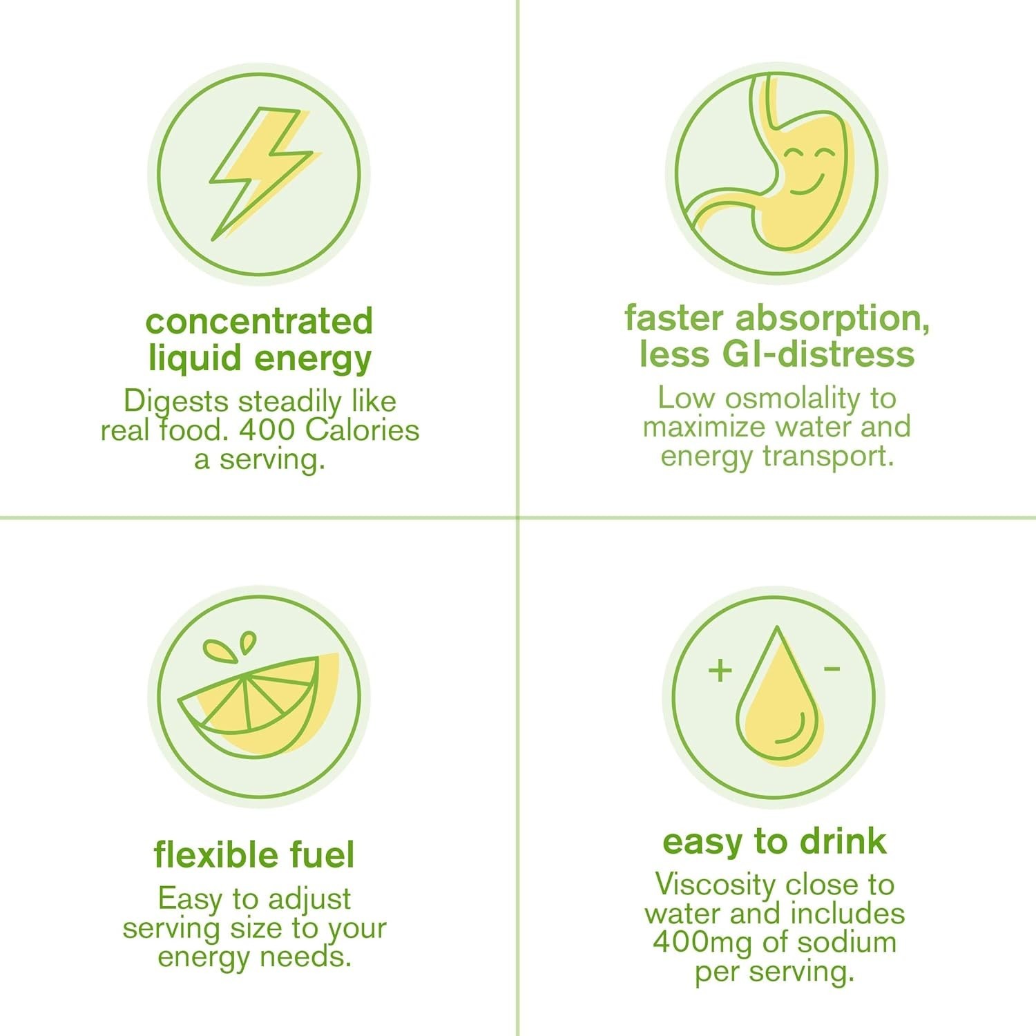Sustained Energy Hydration Drink – High-Carb Lemon Lime Powder, 8 Servings
