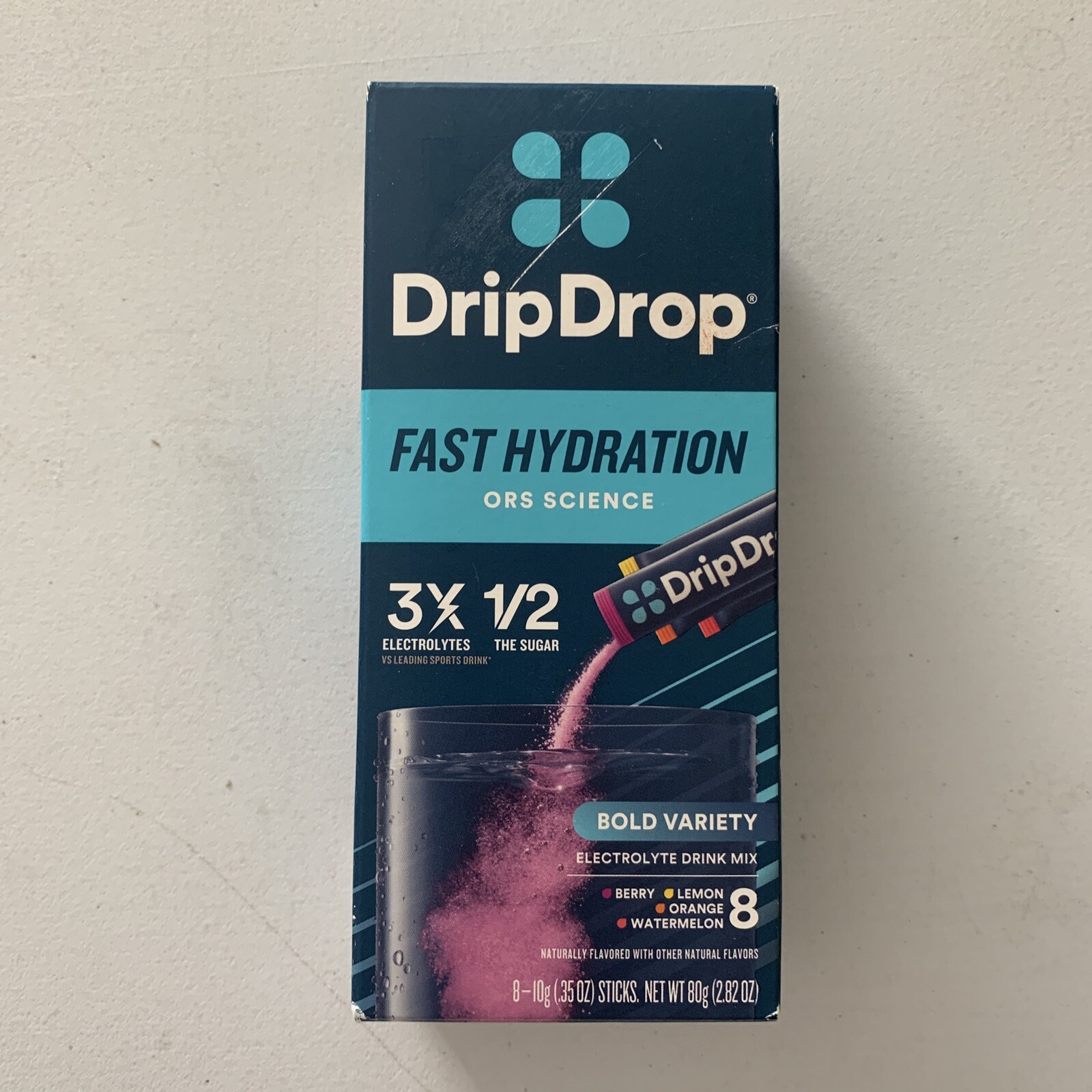 DripDrop Fast Hydration Electrolyte Powder, Bold Variety 8 Count 850018328074VL