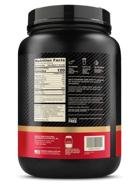 Optimum Nutrition Gold Standard Whey Protein, Caramel Macchiato, 2 lb