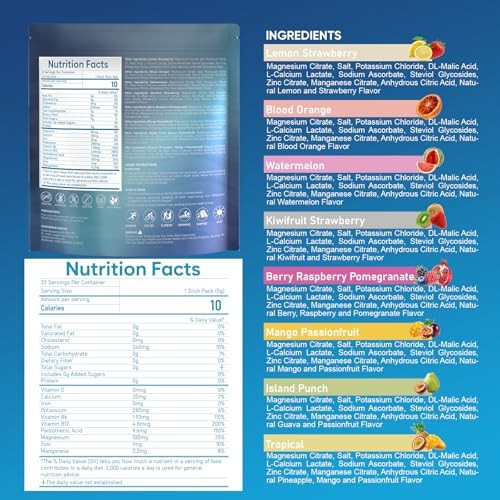 Electrolyte Powder Packets – 32 Sticks Sugar Free Hydration Packets, 32sticks