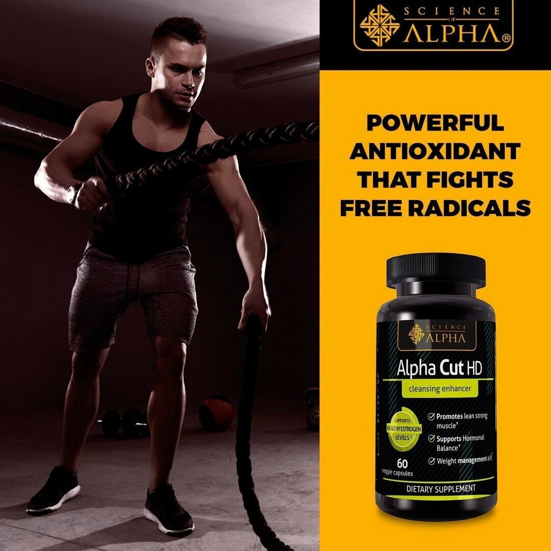 Science of Alpha – Alpha Cut HD Nitric Oxide Enhancer 60 Veggie Capsules Energy