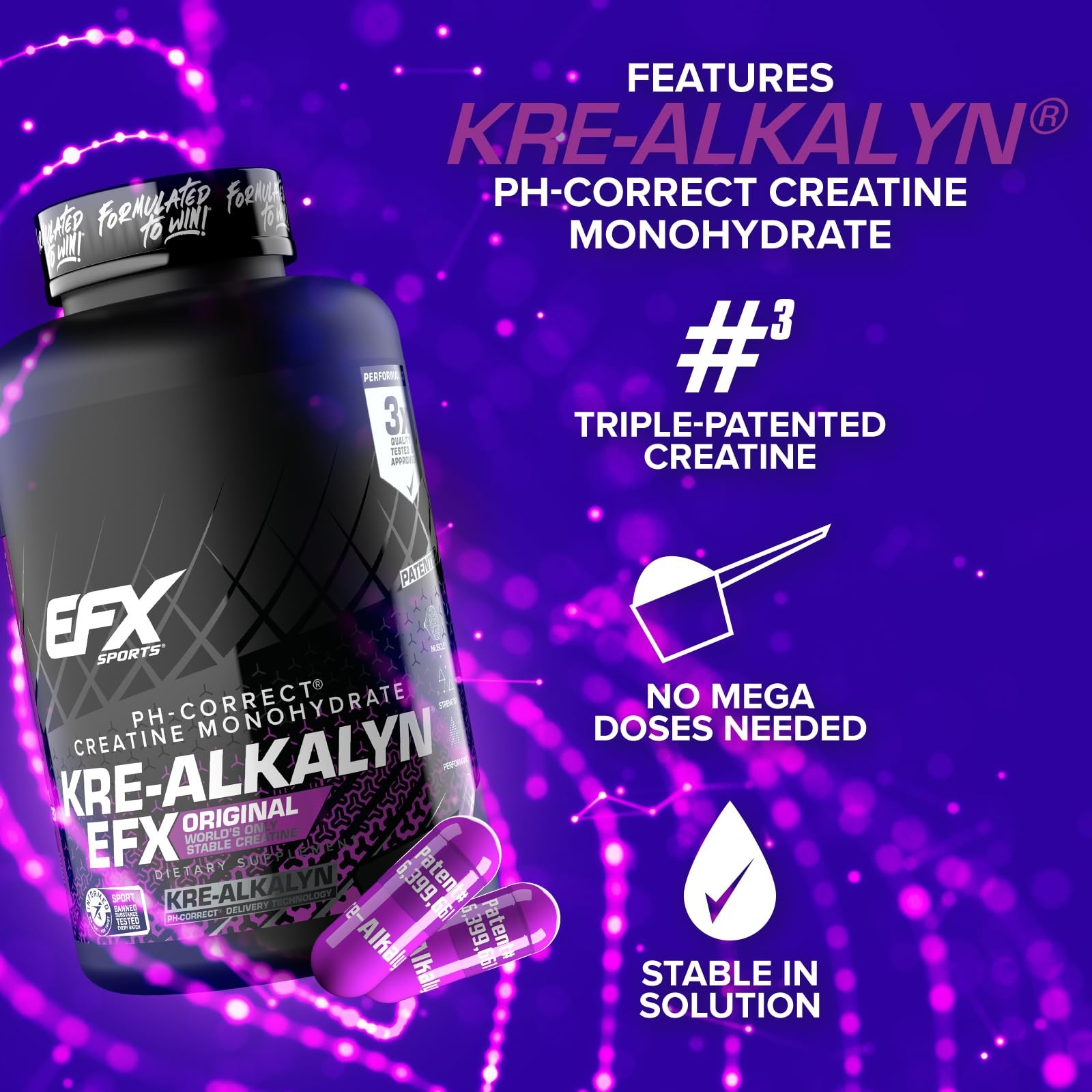 EFX Sports Kre-Alkalyn | pH Correct 240 Count (Pack of 1), No Color