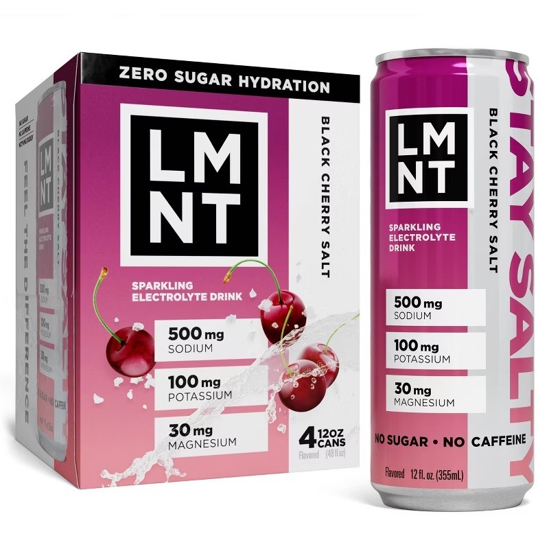 Zero Sugar Black Cherry Sparkling Electrolyte Drink – 4pk/12 fl oz Cans