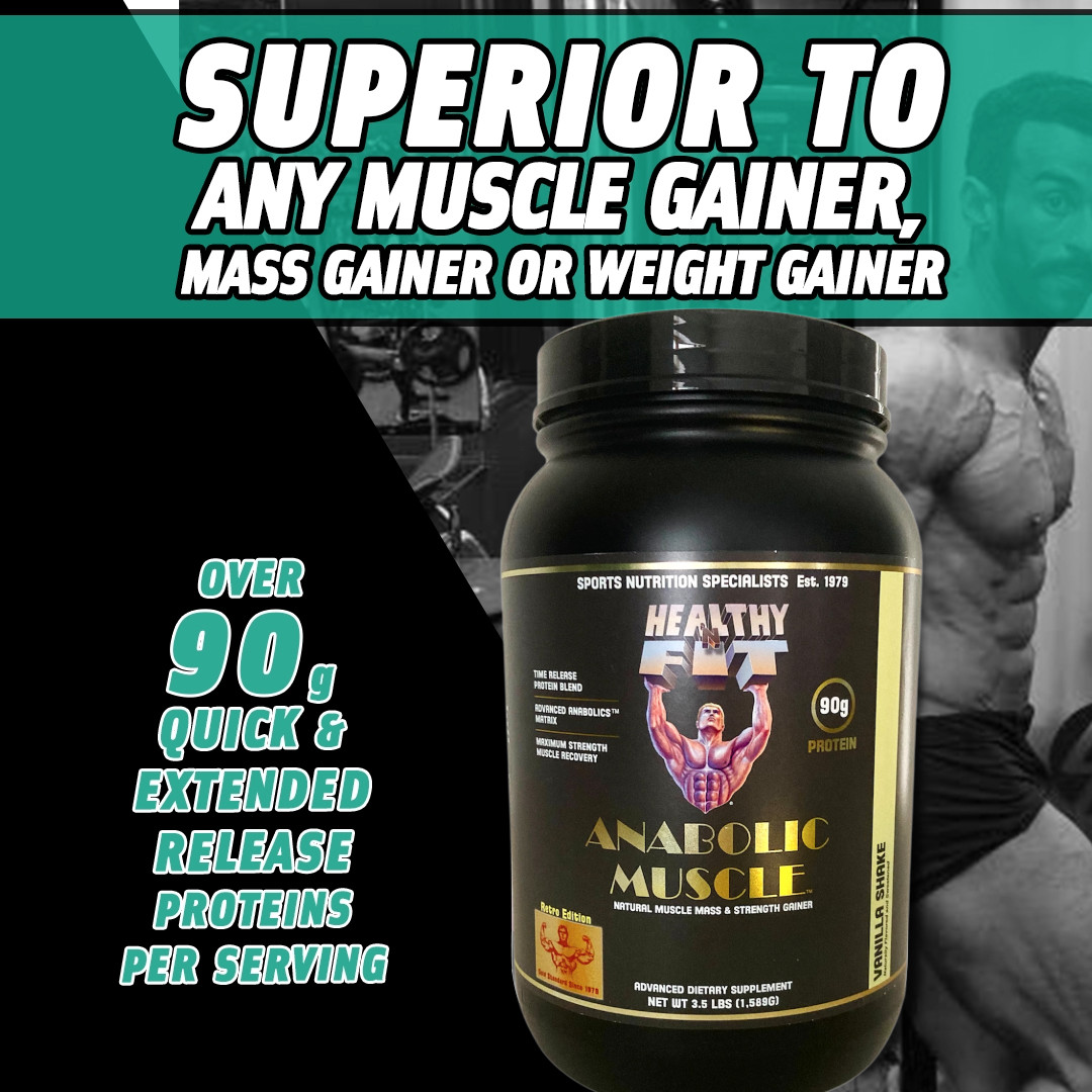 2 Pack- Healthy ‘N Fit Anabolic Muscle (Vanilla) 3.5lb : Mass & Strength Gainer