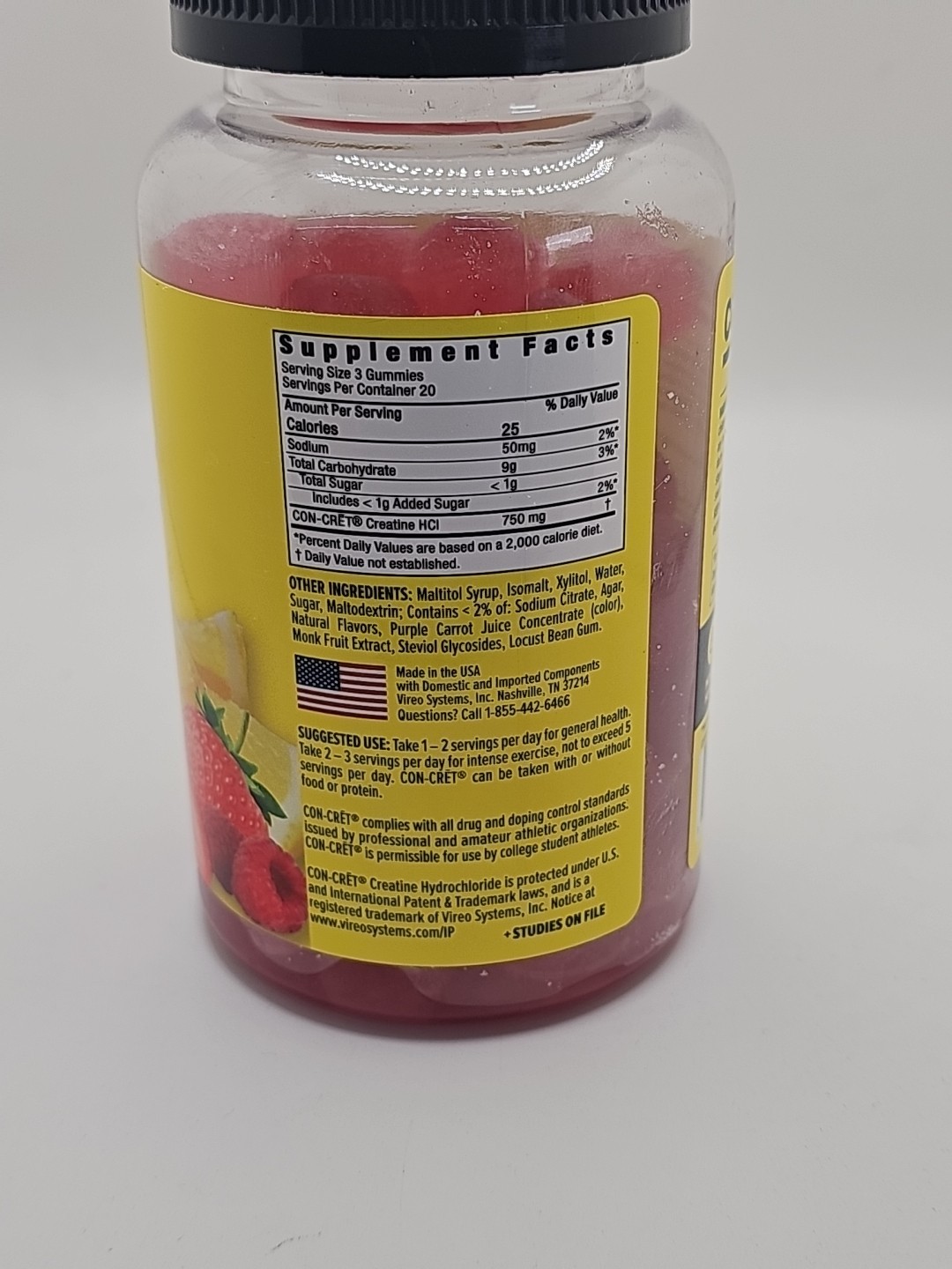 CON-CRET Creatine HCl Gummies for Men & Women | Muscle, Cognitive, Cellular