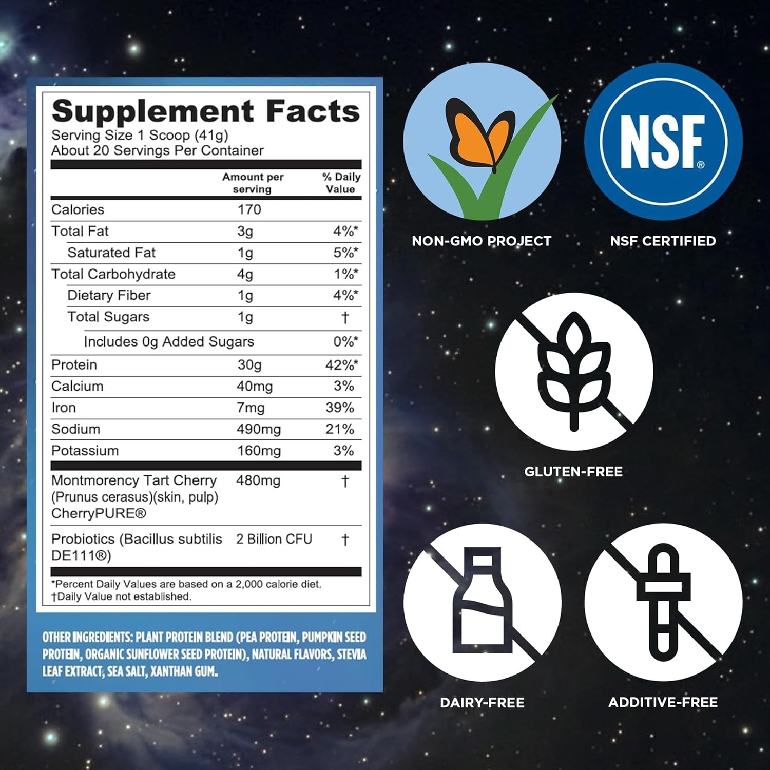 Proteína vegana 30g Protein con probióticos Para Recuperación muscular 1.8Lb