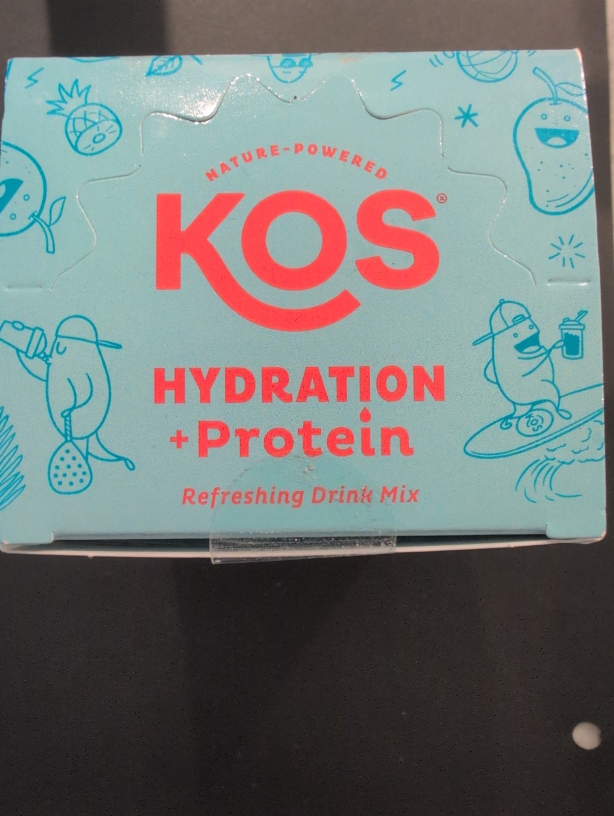 KOS Electrolyte Hydration + Protein Powder Drink Mix Tropical 7 Pack 4.5oz