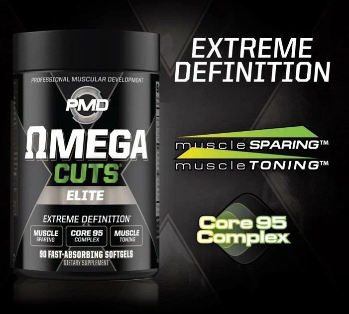 Omega Cuts Elite- Omega Fatty Acids & CLA for Muscle & Definition – 90 Softgels