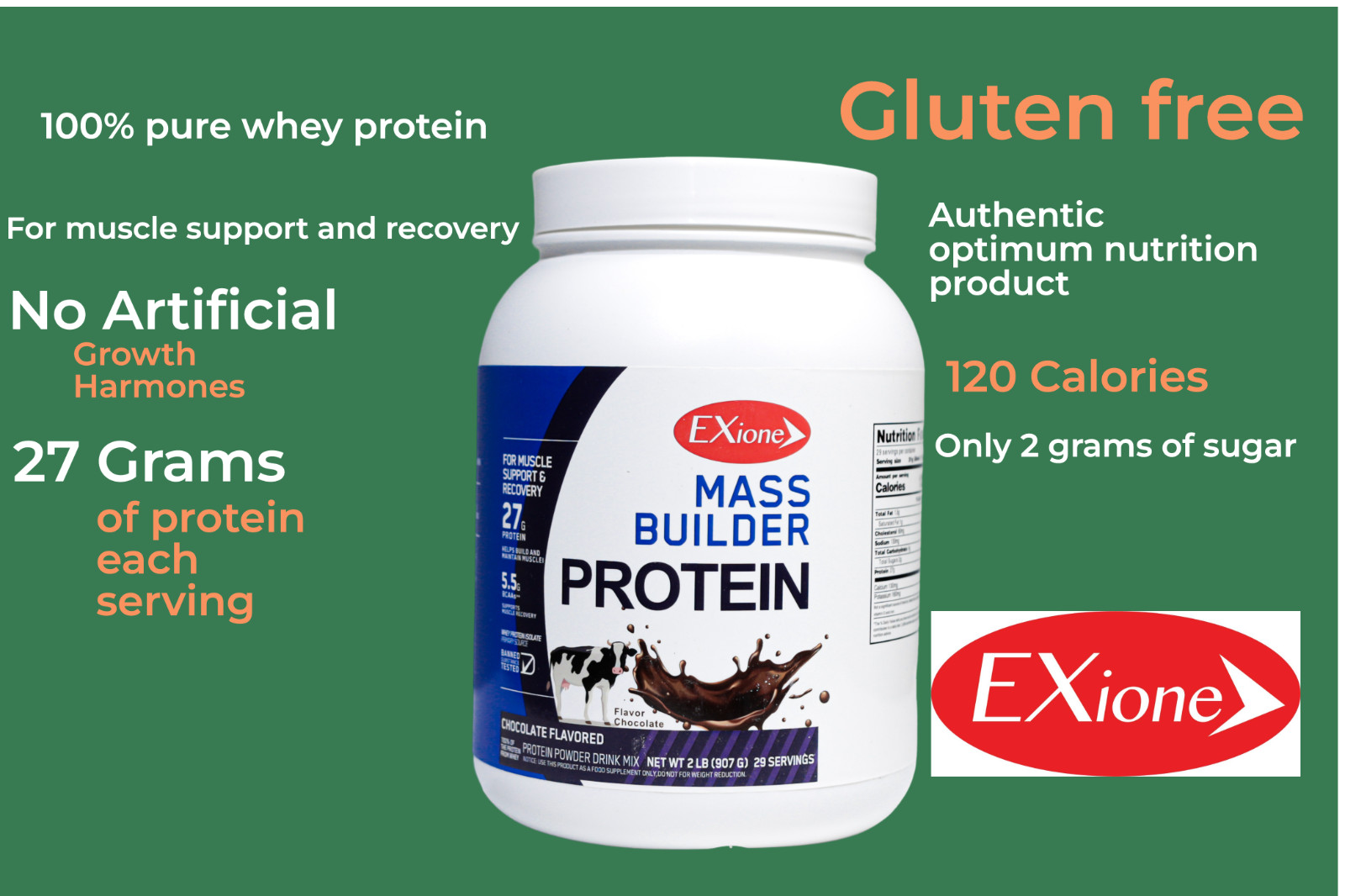 Whey Protein Powder Vanilla Drink Mass Gainer Body Building Muscle Supplement