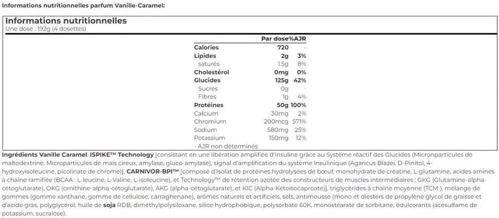 Carnivor Mass – Vanilla Caramel