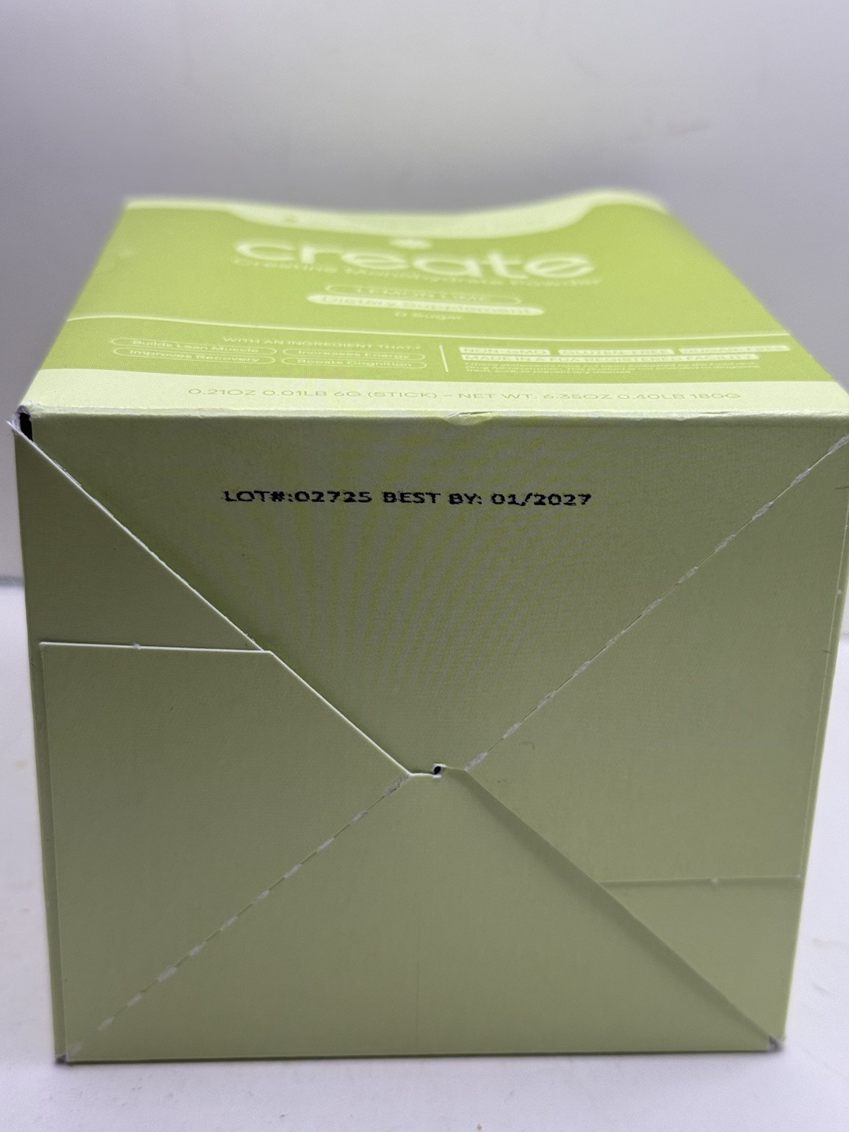 Create Creatine Monohydrate Powder Lemon Lime Dietary Supplement 30 sticks – New
