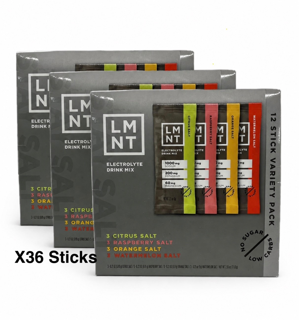 LMNT Electrolyte Drink Mix 36 Sticks Variety Pack Zero Sugar Keto New Sealed