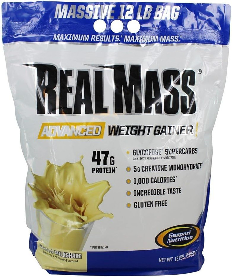 Real Mass: Advanced Weight Gainer, Protein and Complex Carb Blend, 50G Protein,