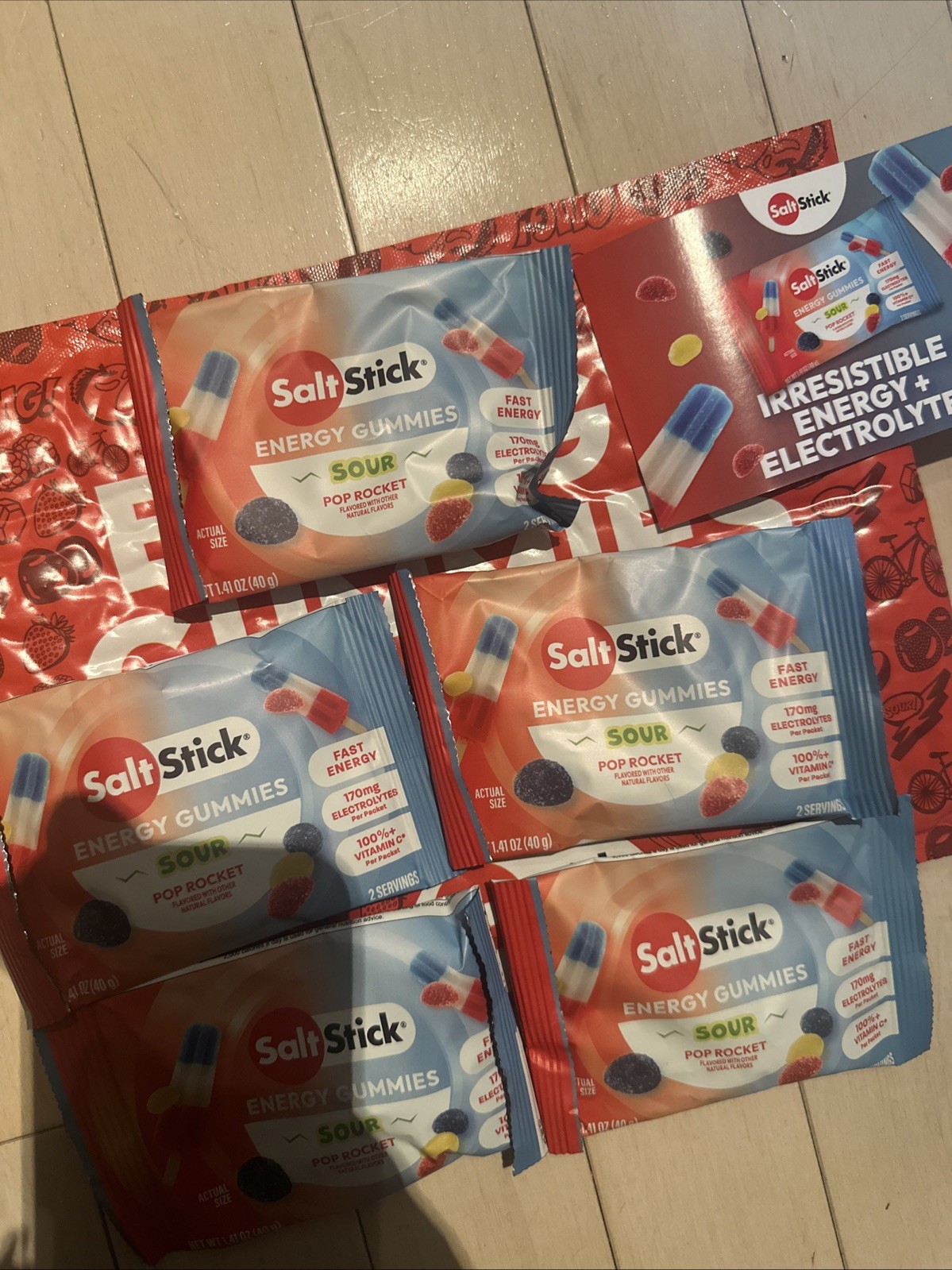 SaltStick Energy Gummies – Sour Pop Rocket Pack Of 5 Exp 10/27