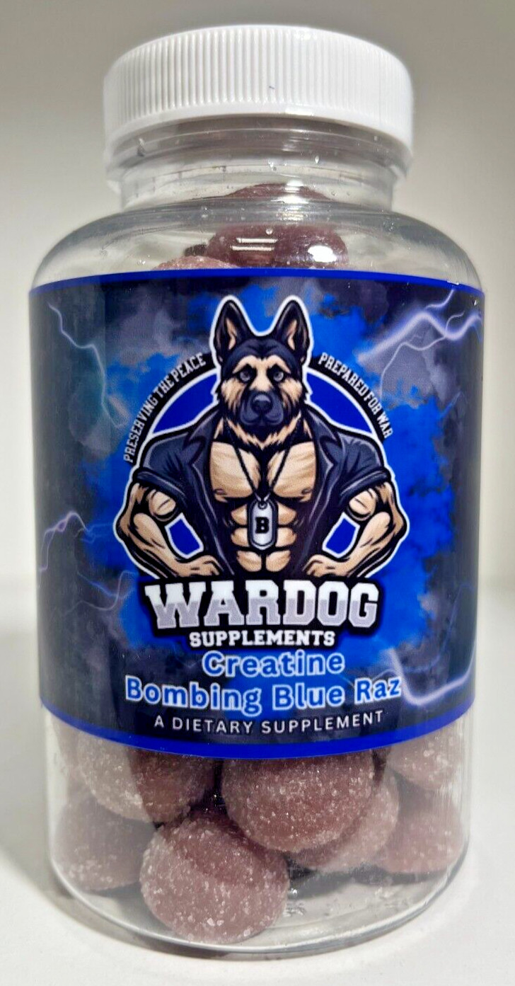 War Dog Creatine Gummies 2000mg Creatine Chews Lean Muscle 60 Count 2 Flavors