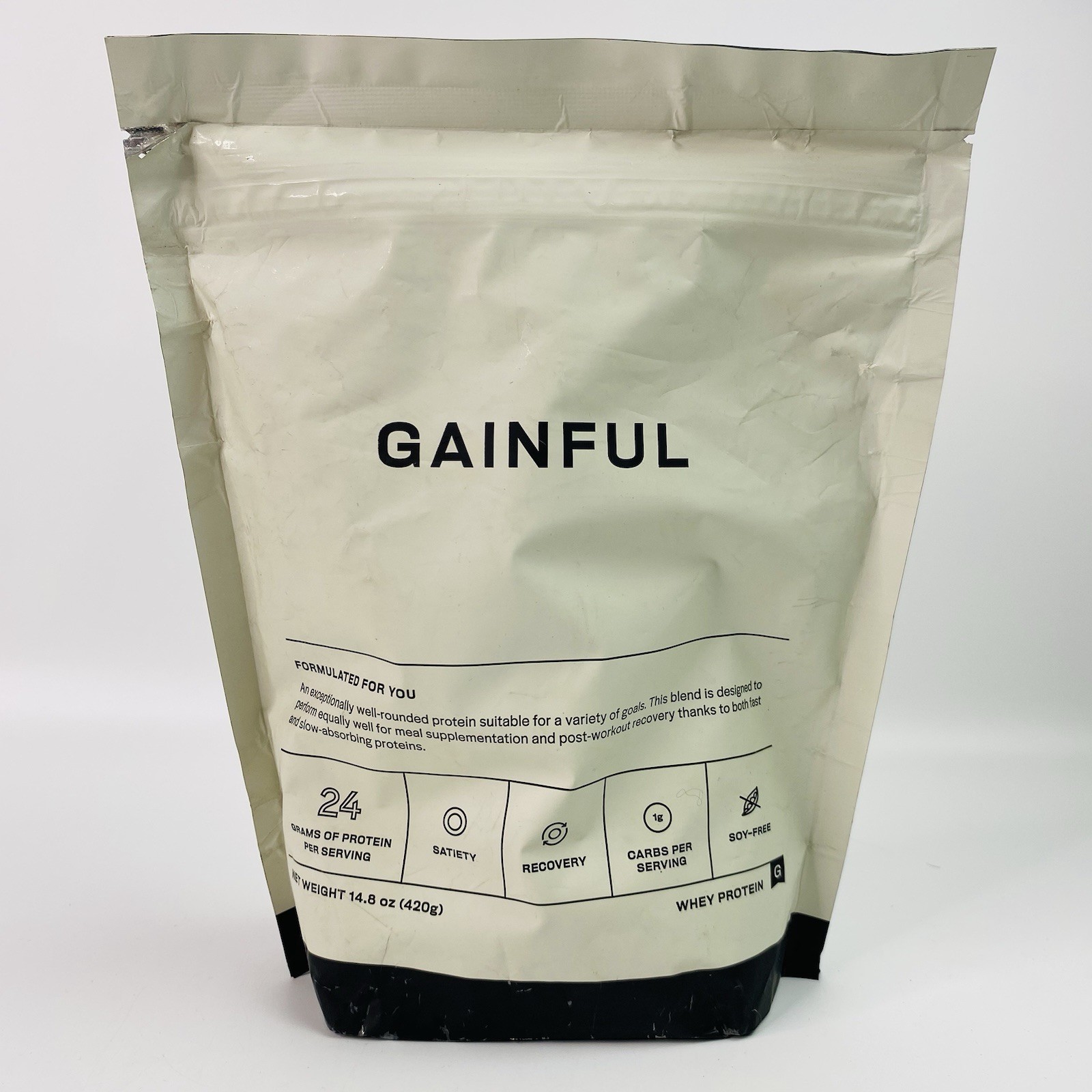 Gainful Whey Protein Powder Shake Mix 14.8Oz / 420g Post Workout Unflavored NEW!