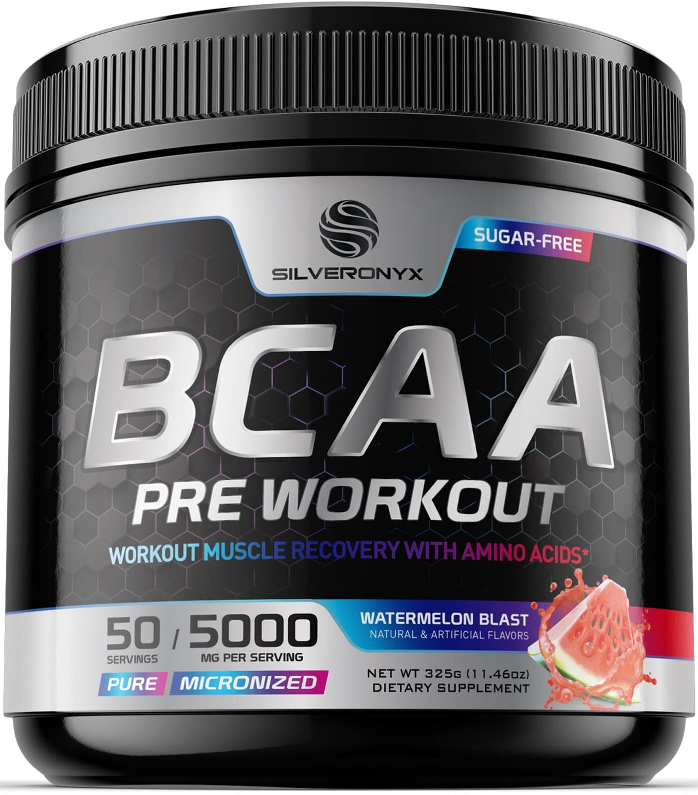 BCAA Powder – Sugar Free, Watermelon Post Workout Muscle Recovery & Hydration