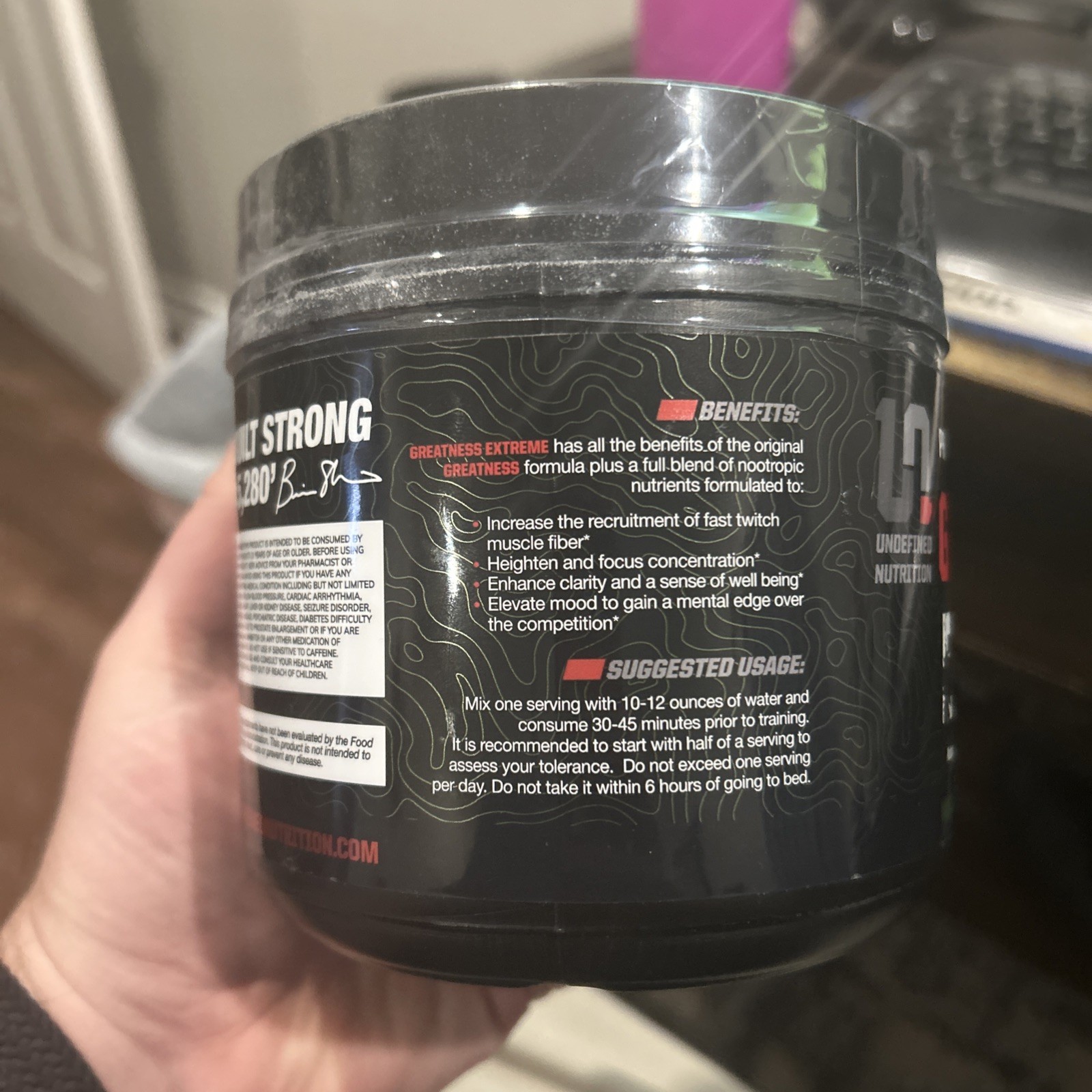 UNDEFINED NUTRITION PRE WORKOUT GREATNESS EXTREME 03/27