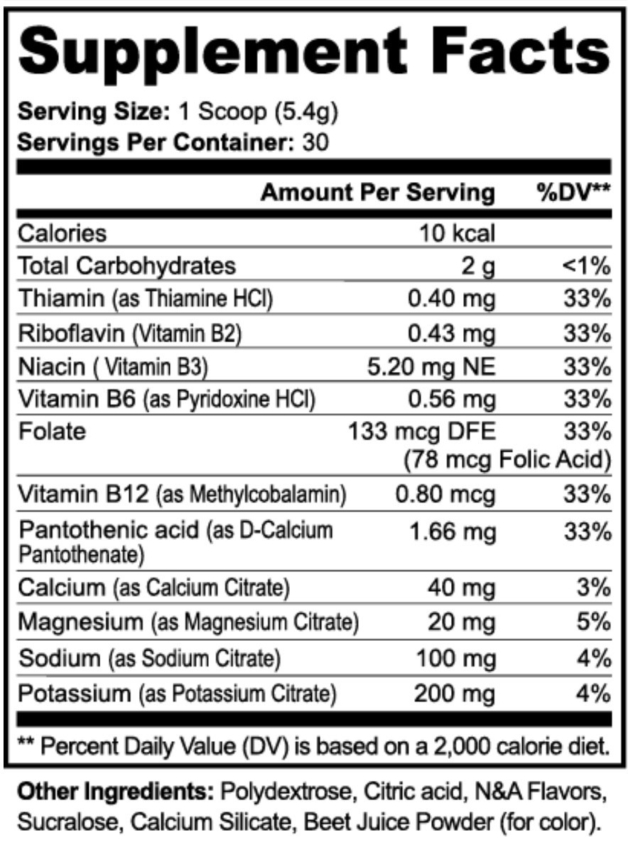 JUICE ELECTROLYTES Peach Mango-zero sugar, Keto, non-GMO, B Vitamins