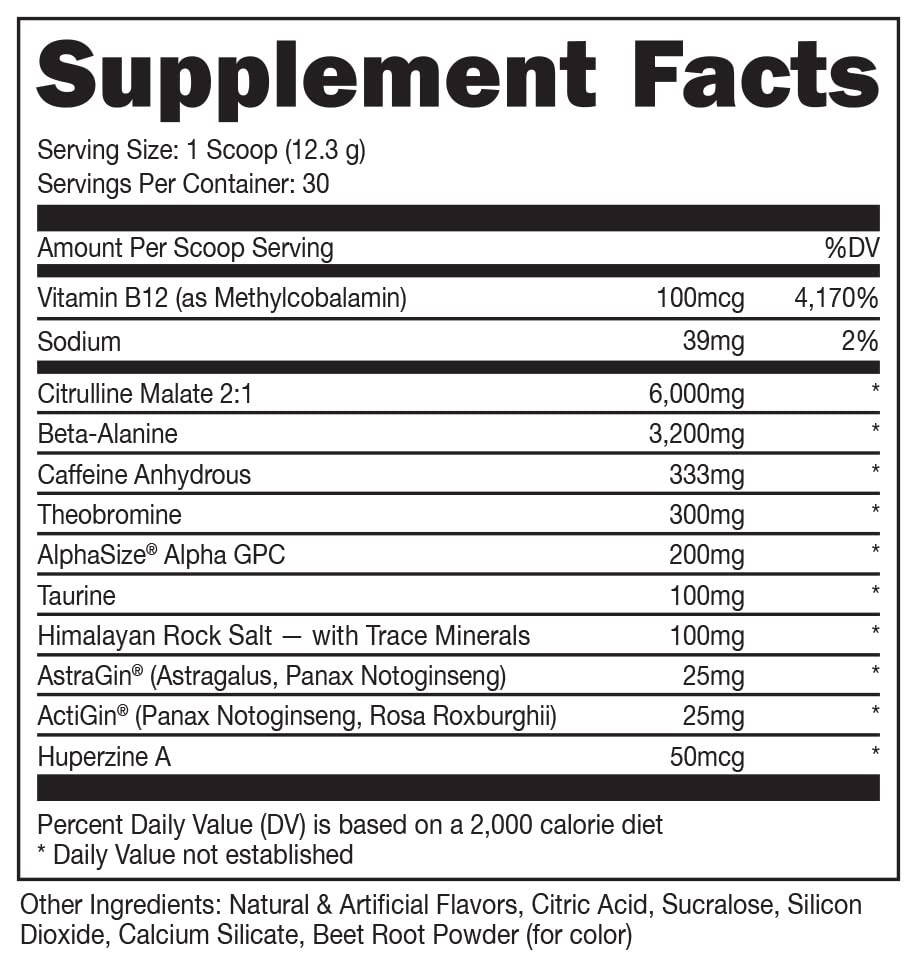 High-Stim Pre Workout Powder – Best Tasting Focus Nootropic, Pump & Strength – 3