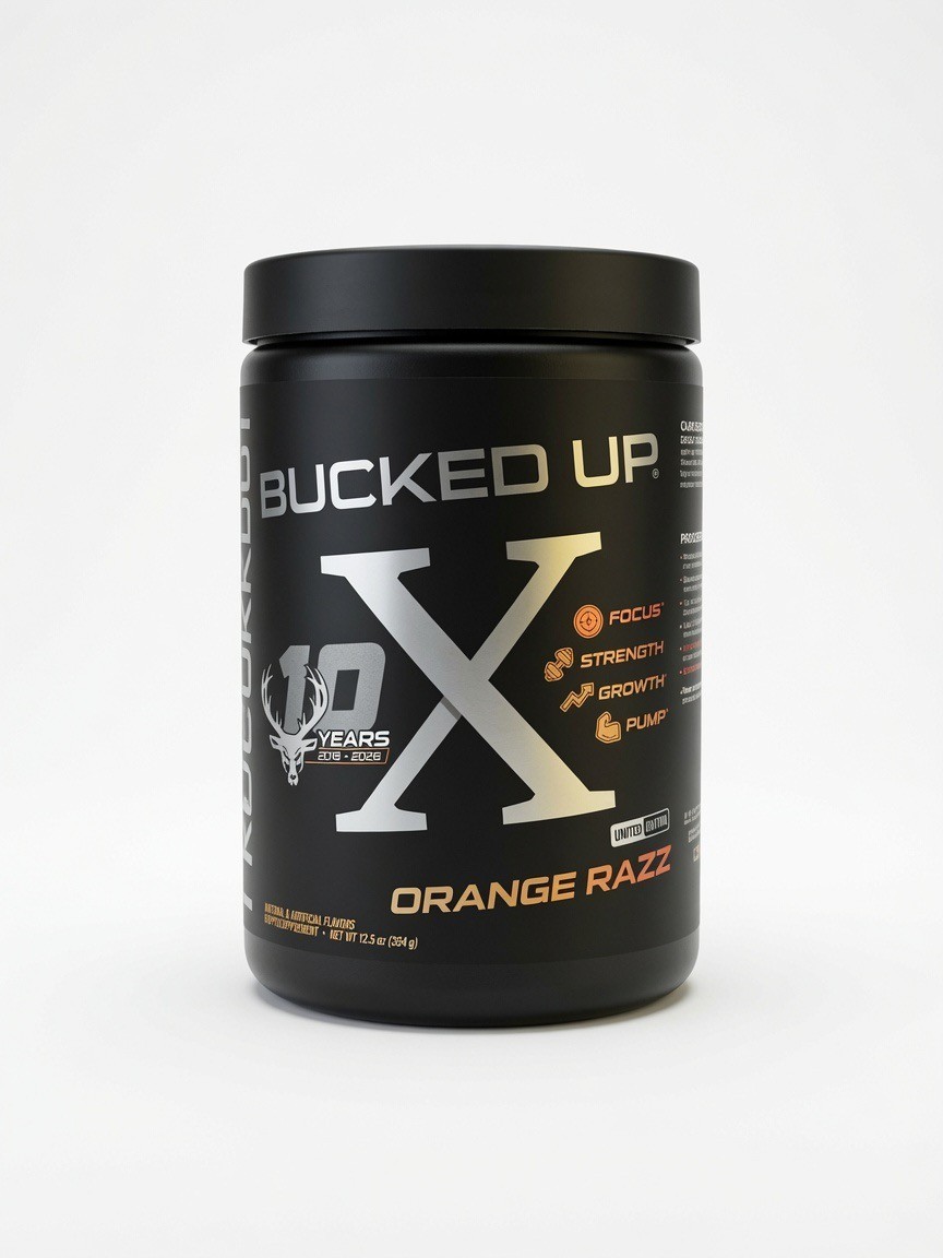 BUCKED UP PRE-WORKOUT X 10 YEAR ANNIVERSARY EDITION 30 Servings PUMP FOCUS