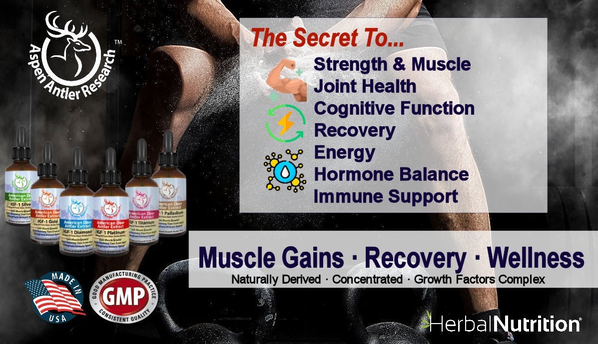Deer Antler Velvet Extract IGF-1 Palladium 150mg 100% American Antler Velvet!