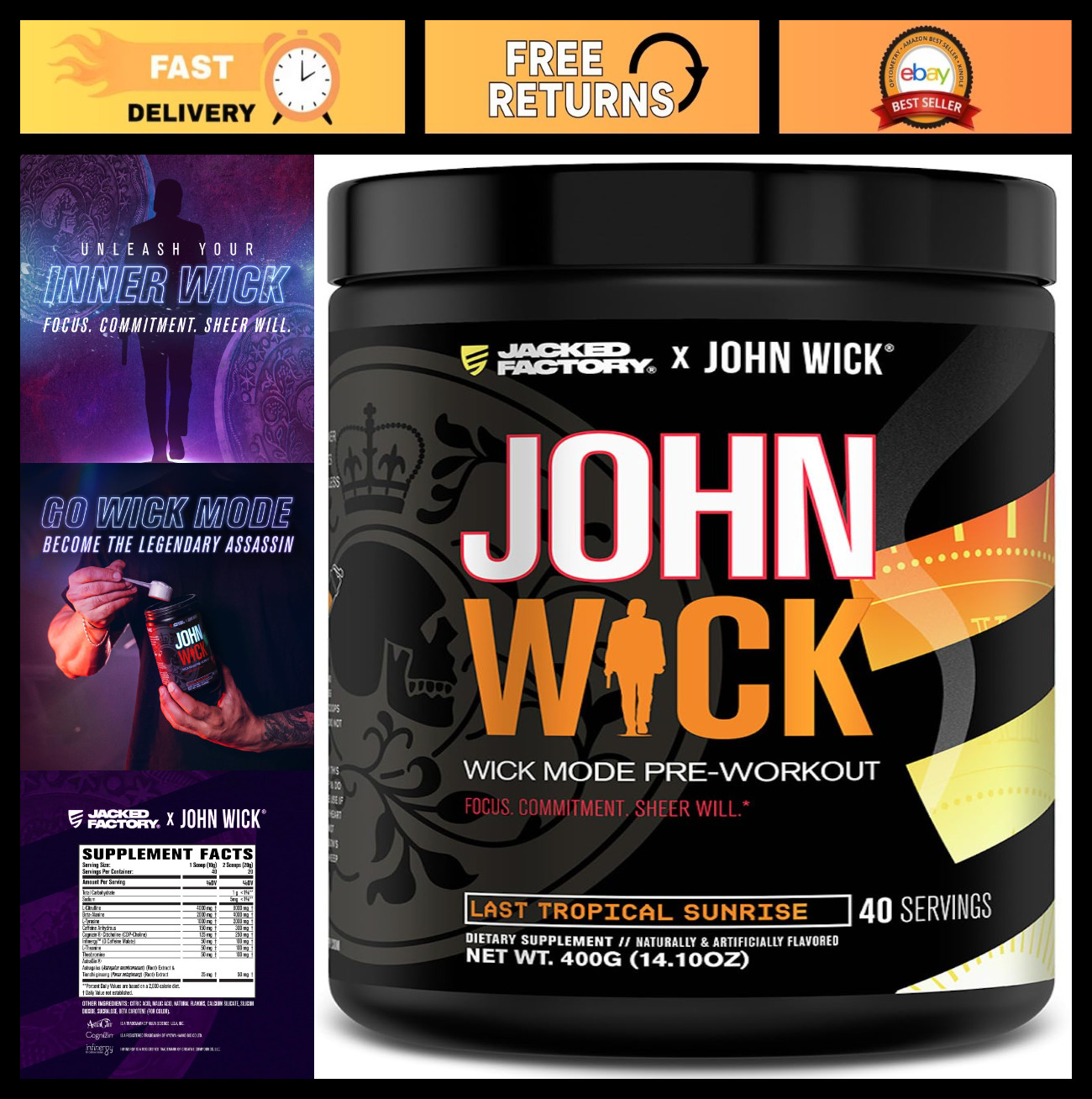 Intense Energy Pre Workout Powder – 40 Servings, Battle-Ready Focus, Tropical Su