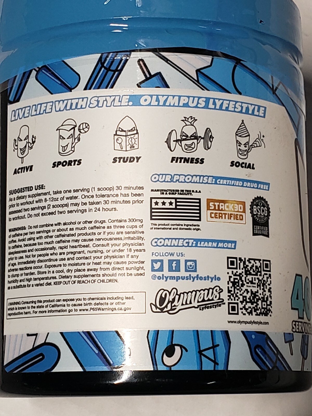 Olympus – LEVELS Pre-Workout – Miss Tease – Blue Ice Pop – 40 Serv – Exp 9/2024