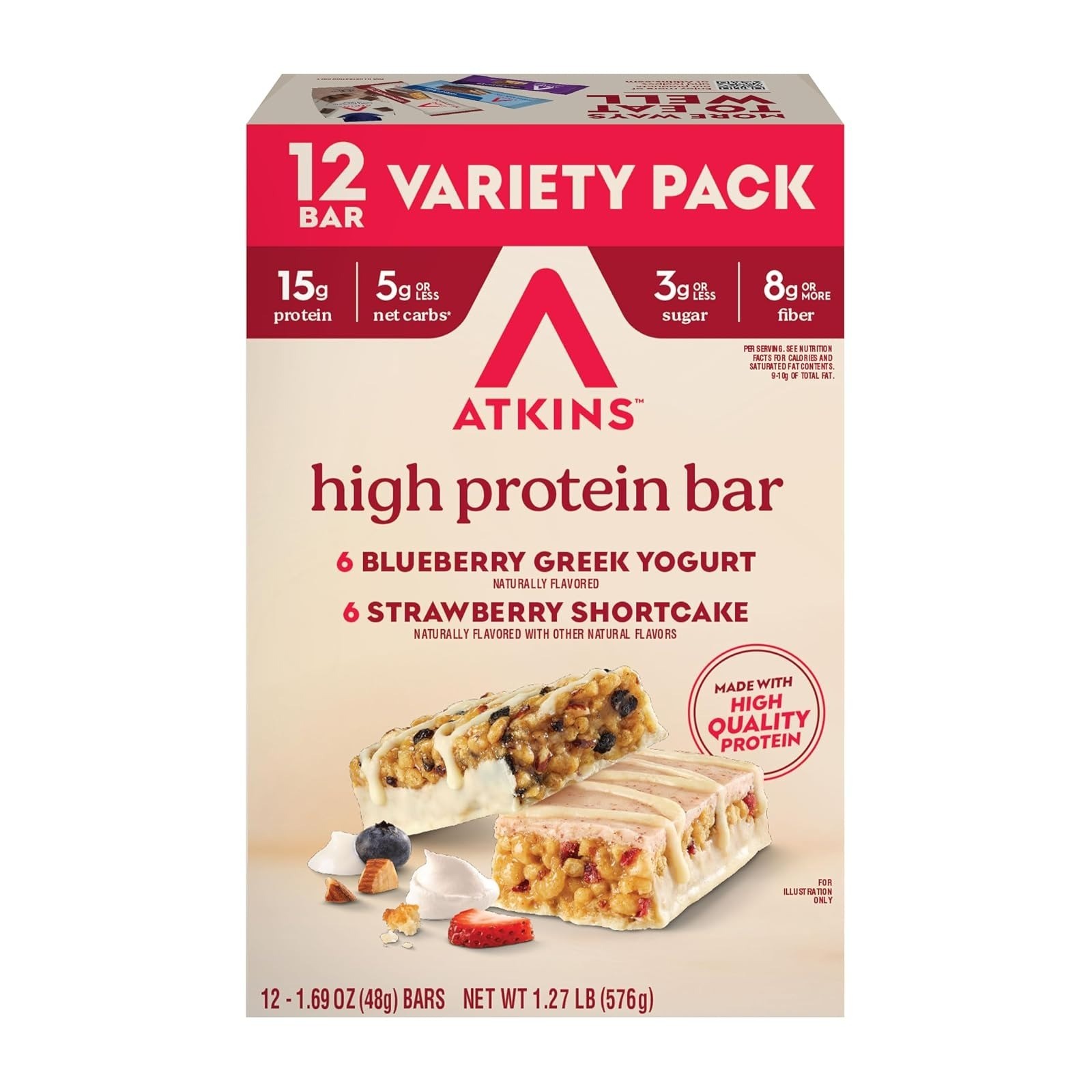 Atkins Chocolate Peanut Butter Pretzel Protein Bar – 16g Protein, Keto Friendly