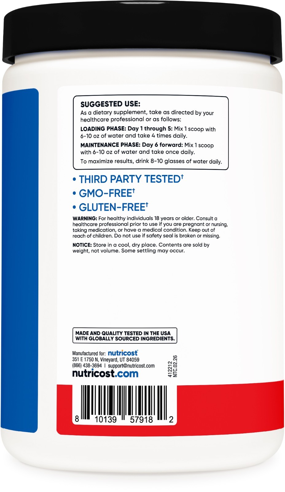 Nutricost Creatine Monohydrate Powder (Red Alert, 500 Gram) – 72 Servings