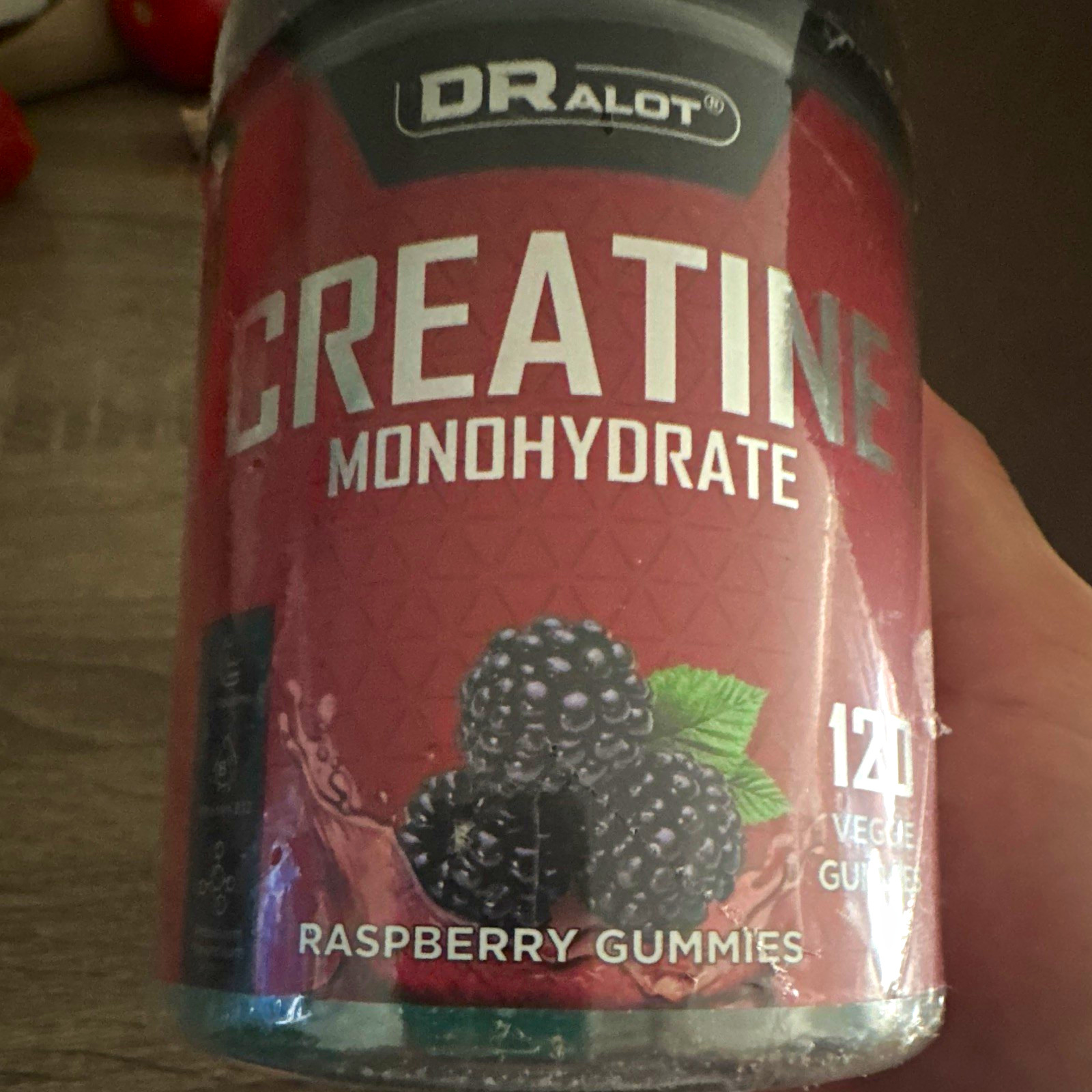 DR ALOT Creatine Monohydrate Raspberry Gummies 120 Count Vegan 5g