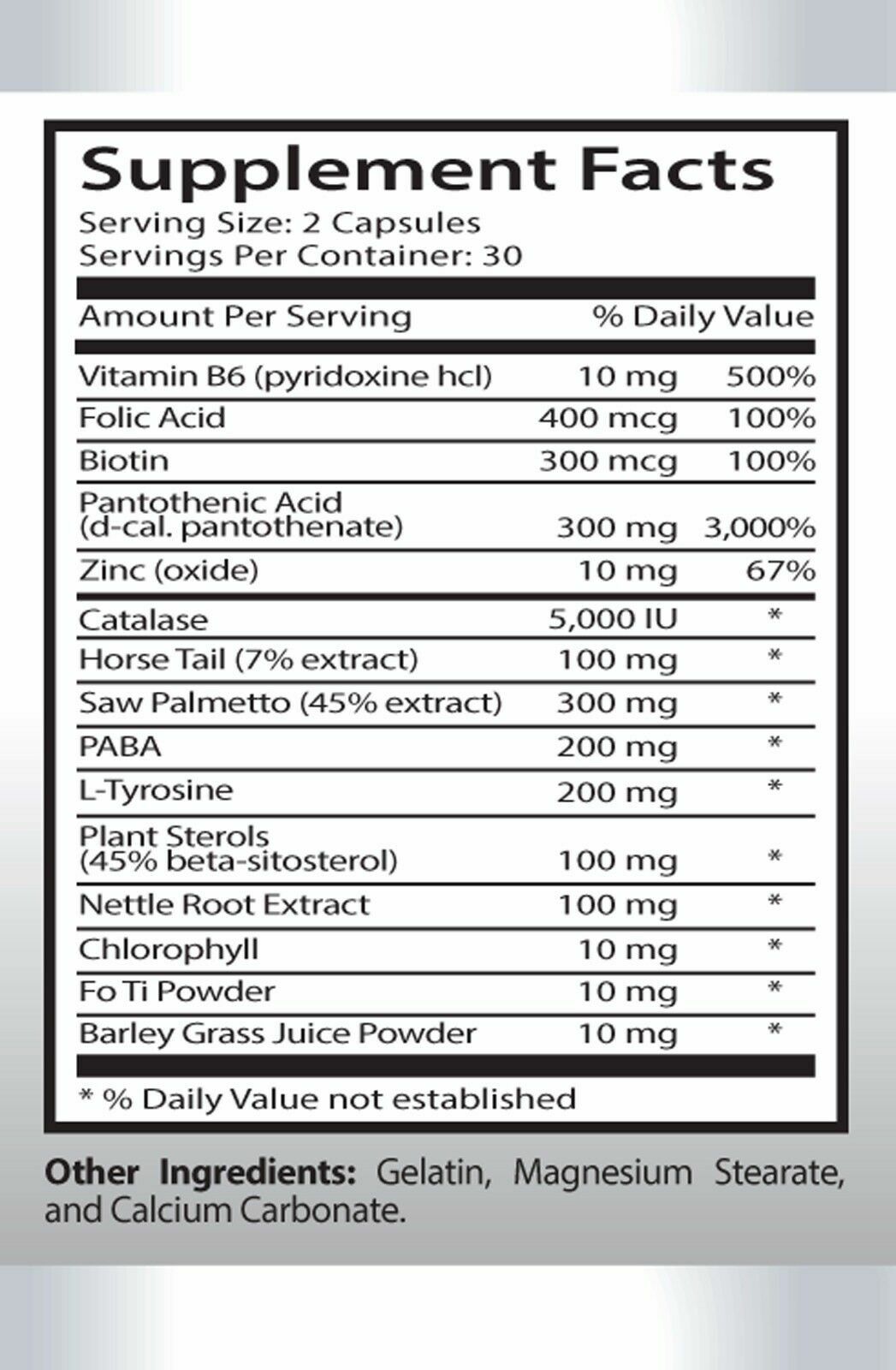Delays To Turn To White Or Gray – ANTI GRAY HAIR 1350mg – Catalase 2B