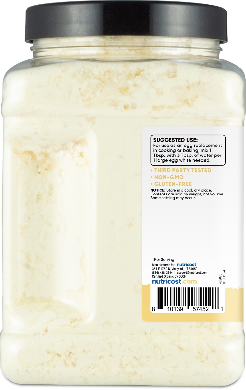 Nutricost Pantry Organic Egg White Protein Powder (1LB) – GMO-Free, Gluten-Free