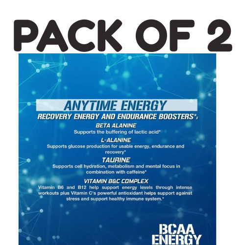 EVL BCAA Energy – Blue Raz Powder – 30 Servings – Pack of 2