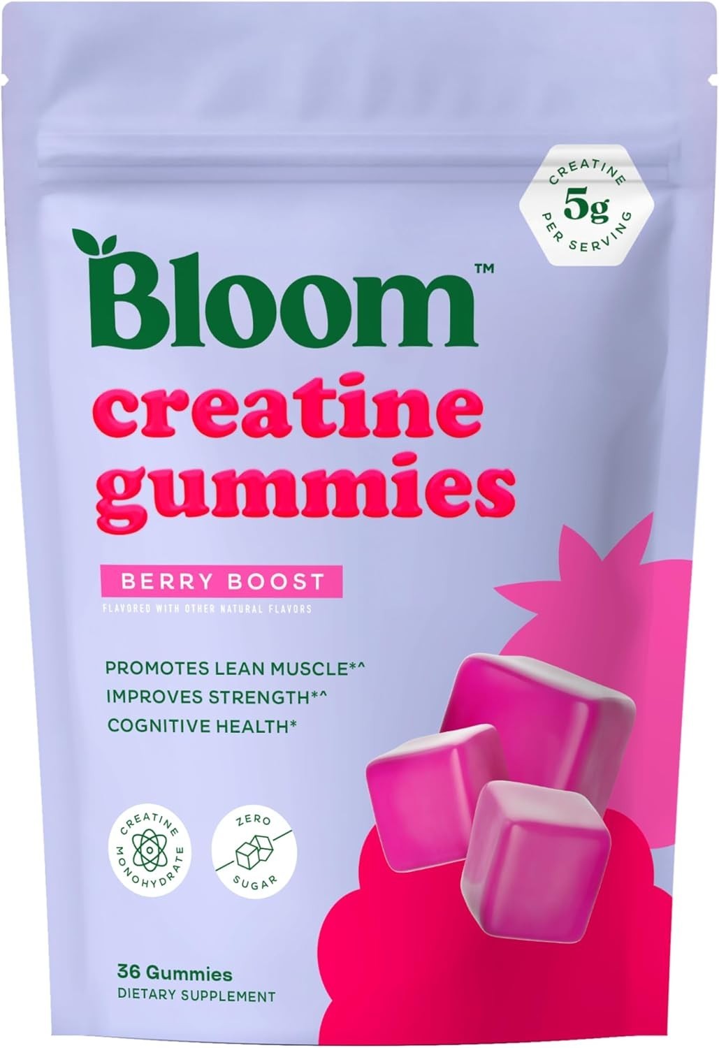 Women’s Creatine Monohydrate Gummies – Berry Boost, 36 Gummies for Strength