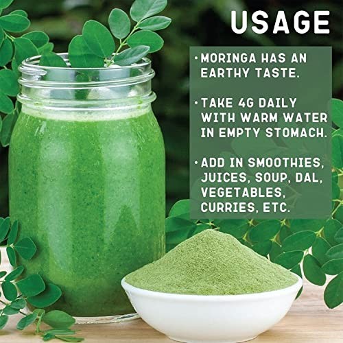 SAPTAMVEDA Organic Moringa Powder 1kg 500g x2 Drumstick Leaf Protein